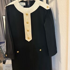 NWT Gucci Mini Shift Dress with Gold Buttons